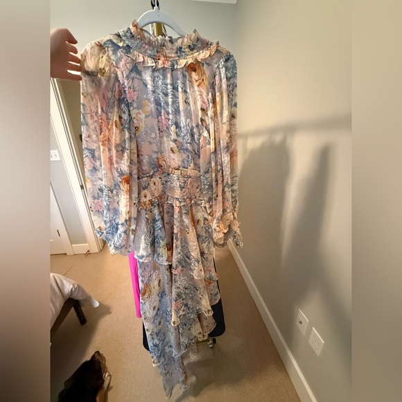 Elliatt Dresses & Skirts - Elliatt Pastel Floral Ruffled High-Low Dress